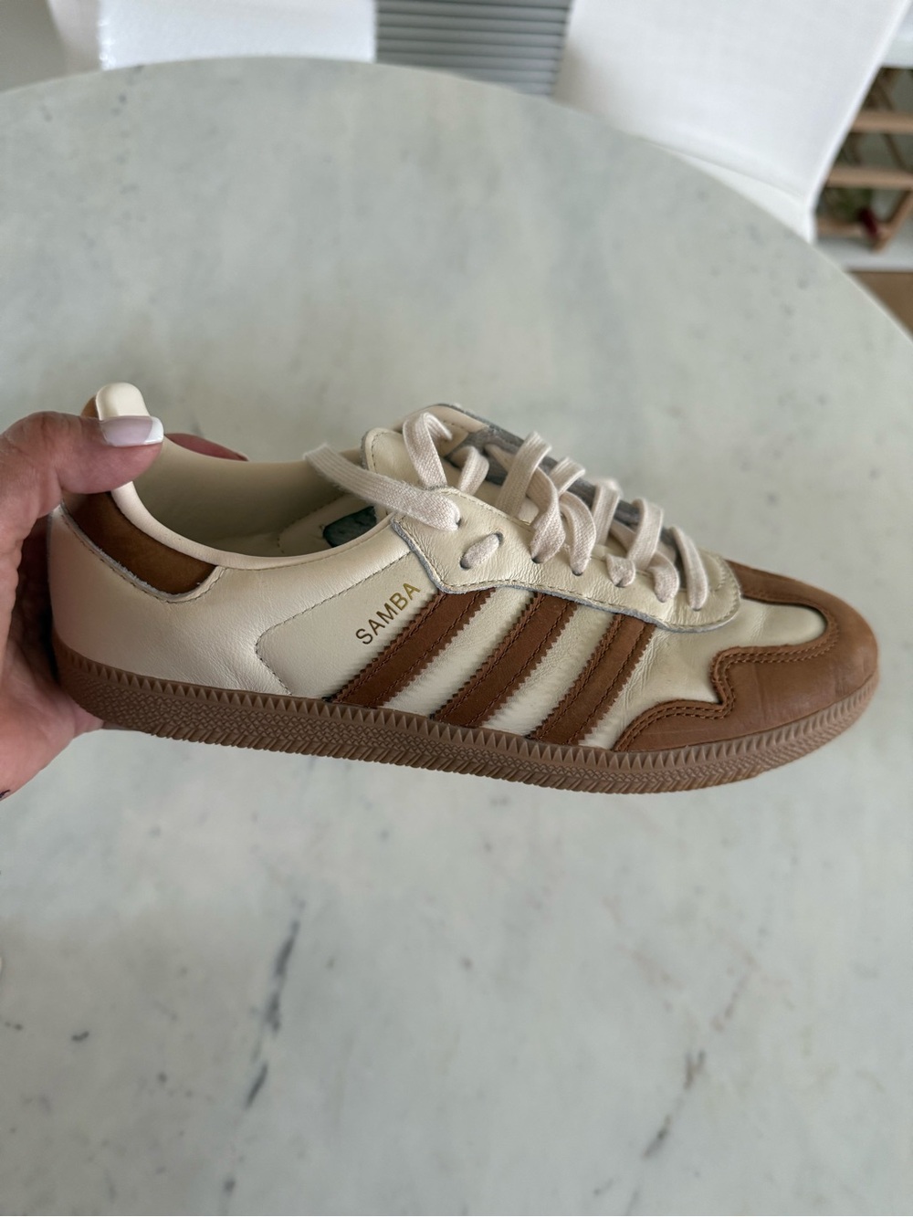 adidas Samba OG women Cream and Brown Retro Sneakers